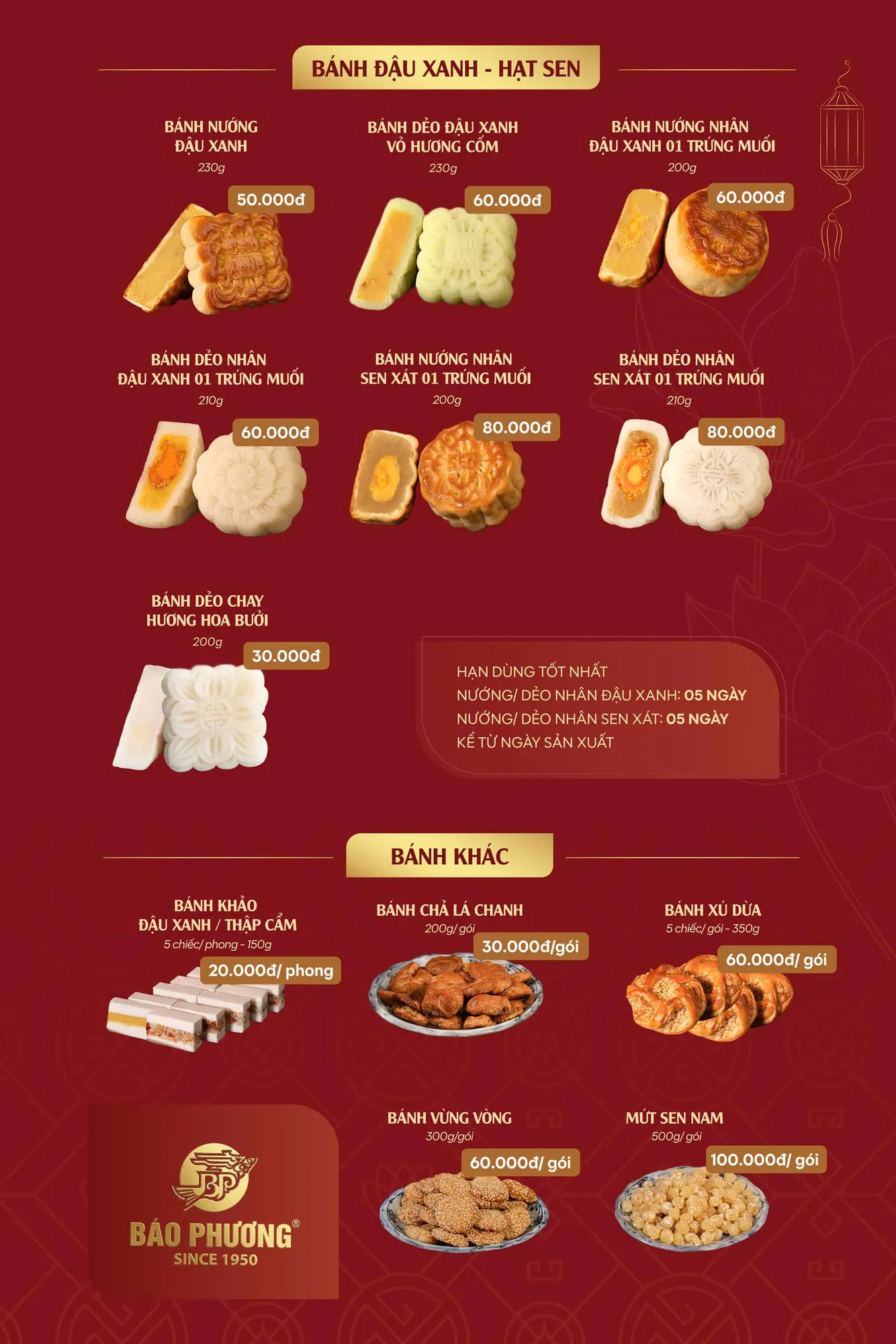 Bảng giá bánh Trung thu 2026