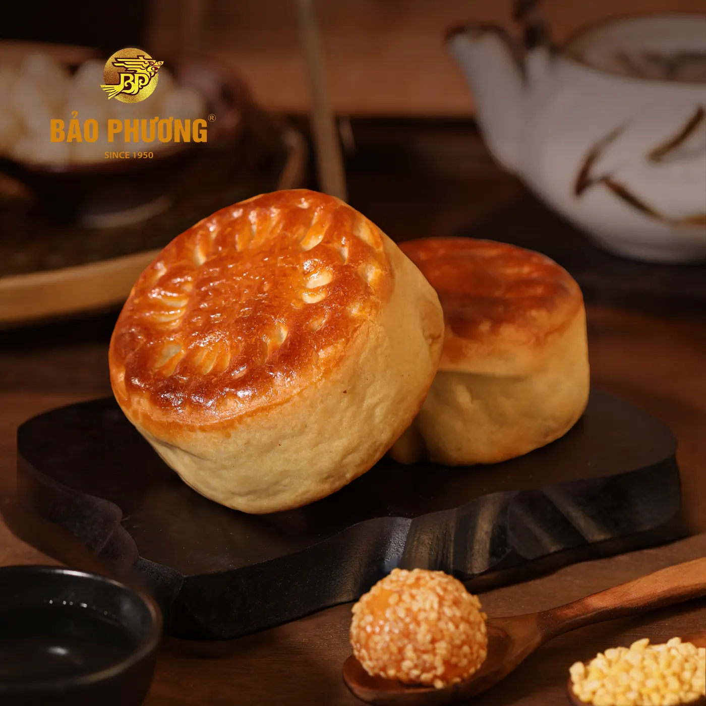 Bánh nướng đậu xanh 1 trứng muối (200g) - ảnh 2