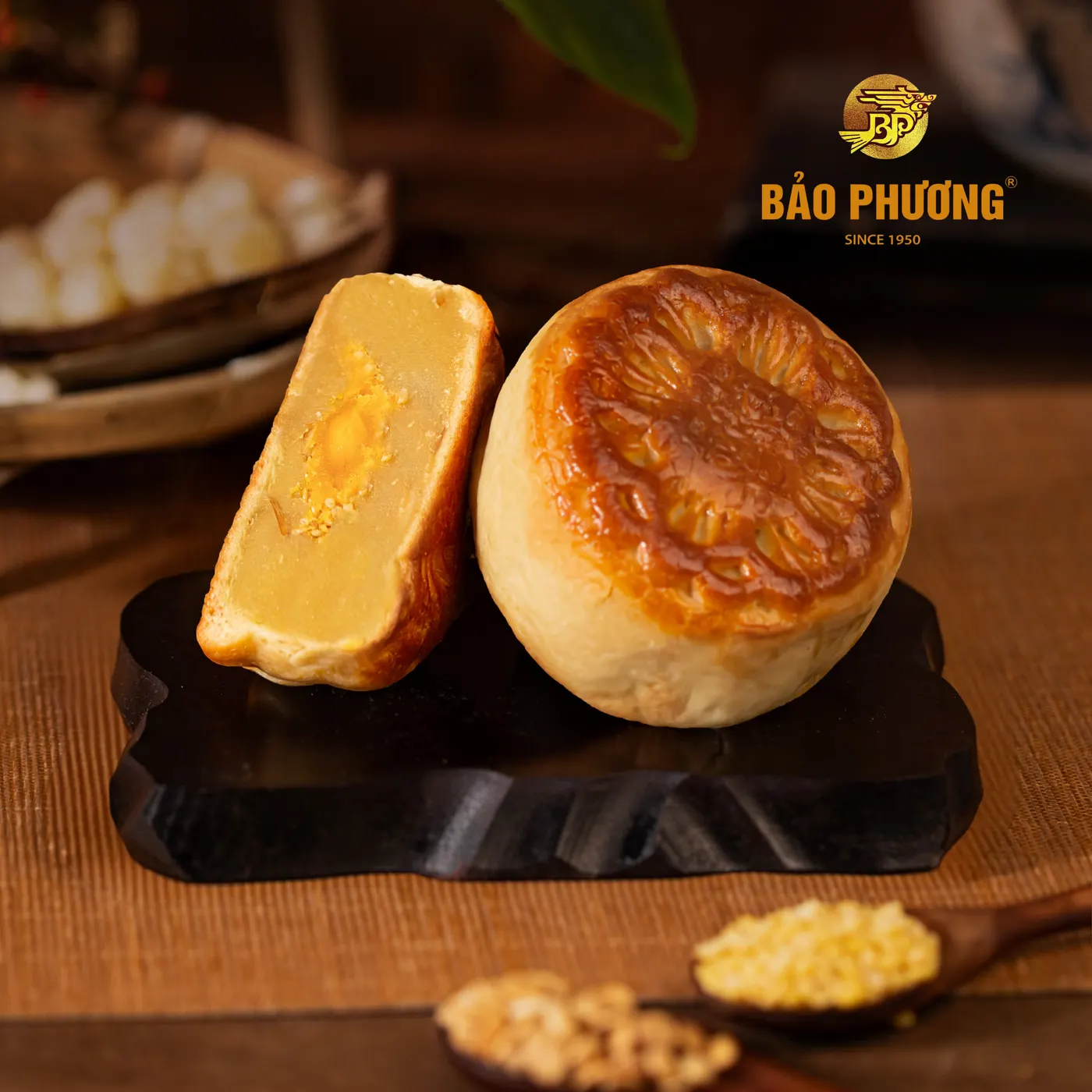 Bánh nướng đậu xanh 1 trứng muối (200g) - ảnh 3